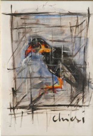 Chiesi Giorgio Felina 1941 "Senza Titolo" tecnica mista su carta (cm 48x33,5)...