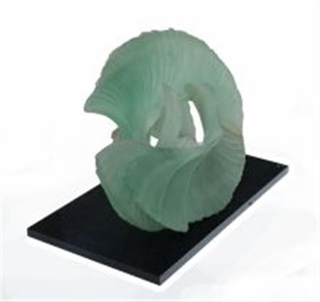 Matei Negreani Bucarest 1941 "Theme sur L'espace" 1999, scultura in vetro (cm...