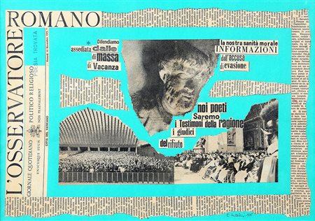 EUGENIO MICCINI 1925 - 2007 Senza titolo, 1975 Collage su cartone, cm. 35 x...