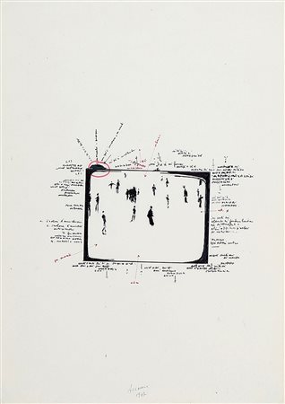 VINCENZO ACCAME 1932 Senza titolo, 1977 Inchiostri su carta, cm. 28,5 x 20...