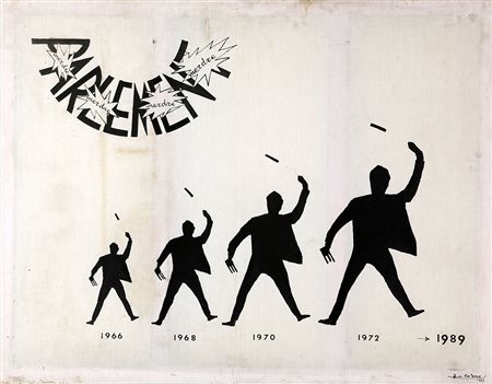 PAUL DE VREE 1909 - 1982 Parlement merdre, 1973 Tela emulsionata, cm. 90 x...