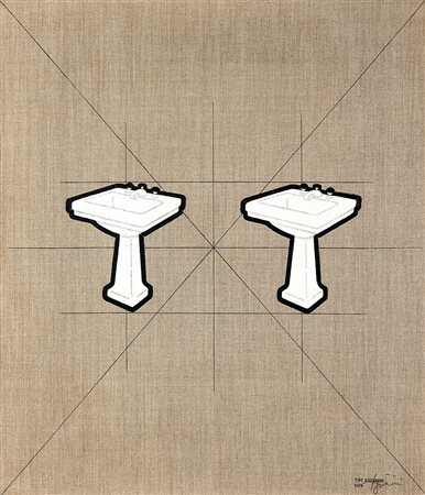 TINO STEFANONI 1937 I lavabi, 1974 Tecnica mista su tela, cm. 70 x 60 Firmato...