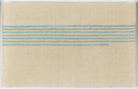 GIORGIO GRIFFA 1936 Linee orizzontali, 1973 Acrilico su tela, cm. 37 x 60...