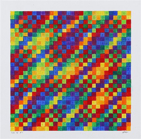 JULIO LE PARC 1928 Serie 38 N. 1, anni 70 Acrilico su tela, cm. 25 x 25...