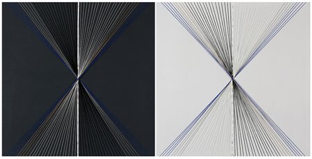 GIORGIA ZANUSO 1985 Gradazioni, 2015 Acrilico fili e led su tela, cm. 100 x...