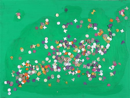 TANO FESTA 1938 - 1988 New york, 1985 Acrilico e coriandoli su tela, cm. 30 x...