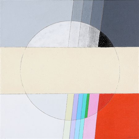 EUGENIO CARMI 1920 Cerchio ossimoro, 2005 Acrilico e vernice su tela di juta,...