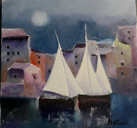 Lido Bettarini "Vele" - 2011 - Olio su tela - cm 30x30 - Certificato di...