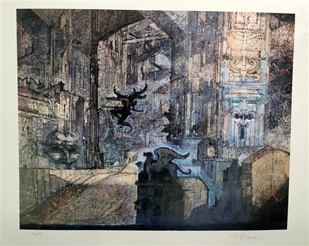 Raffaele de Rosa "S.T" - Litografia - cm 60x50 - Es. 34/50 - Firma autografa...