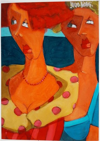 Lucio Diodati "Enza e Dalila" - 2006 - Olio su tela - cm 25x35 - Firma...