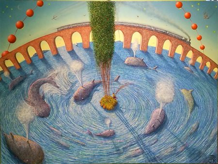 Joseph Kaliher "Il sogno Freudiano del Capitan Acab" - 2012 - Olio su tela -...