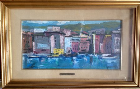 Laura Albertini "Camogli"- 1972 - Olio su tavola - cm 20x40 - Firma in basso...