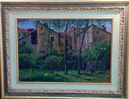 Sergio Albano "Parco Michelotti" - Acrilici su tela - cm 43x63 - Firma in...