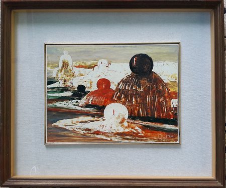 Salvatore Fiume "Isola di Pietra" - cm 26x35 - Olio su tavola - Firma...