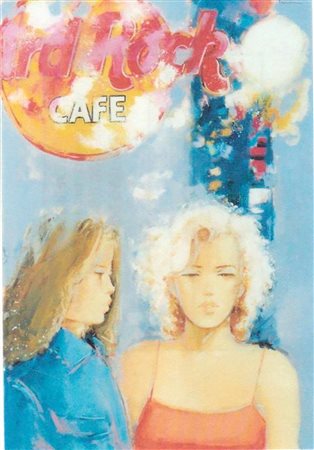 Giuliano Trombini "Le ragazze dell'Hard Rock Cafè" - Olio su tela - cm 70x50...
