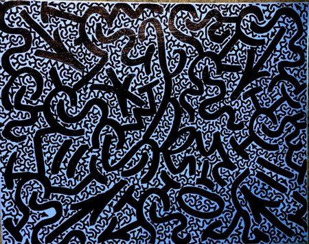 Little Angel Ortiz (LA2) - "S. T." - Acrilico su tela - cm 40,5x51 - Firma...