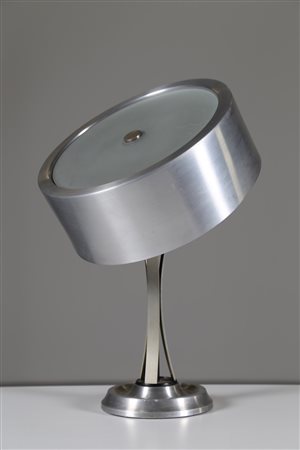 TORLASCO OSCAR Lampada da tavolo in alluminio cromato e vetro satinato, per...