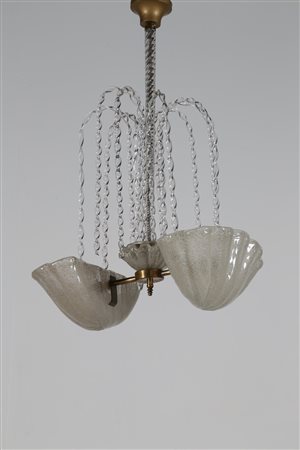BAROVIER ERCOLE (1889 - 1974) Importante lampadario con canna in vetro...