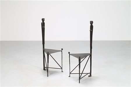 SIMONCINI PAOLO Coppia sedie sculture in bronzo fuso prod. Simoncini...