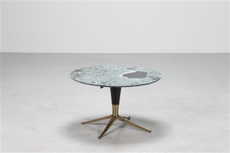 BEGA MELCHIORRE (1898 - 1976) Tavolino da caffè in legno laccato e ottone con...