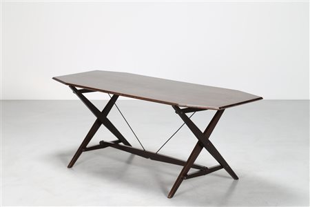 ALBINI FRANCO (1905 - 1977) Tavolo in palissandro, minuteria metallica e...