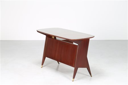 PONTI GIO' (1891 - 1979) Scrittoio in palissandro con piano in vetro e...