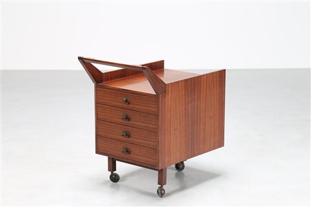 ALBINI FRANCO (1905 - 1977) Cassettiera a carrello in palissandro, per Poggi...