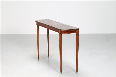 BUFFA PAOLO (1903 - 1970) Consolle in mogano con elementi in ottone e piano...