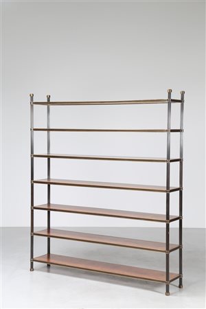 CORDERO TONI Libreria in metallo e ottone disegnata ed eseguita per casa...