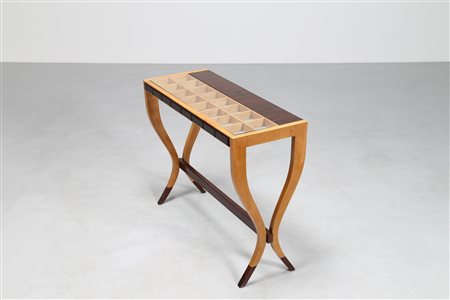 PONTI GIO' (1891 - 1979) Rara consol in palissandro e Buxus, con piano in...