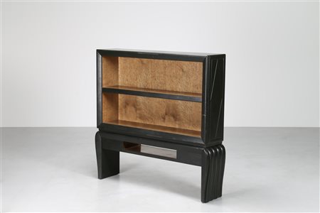 MILANI GIUSEPPE Libreria in legno rivestita in pelle, produzione Premiata...