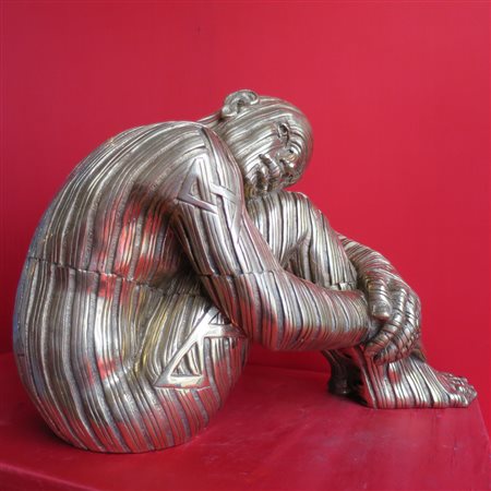 RABARAMA (1969-) - 'GEBO X', 2011 Bronzo dorato lucido 28,5 x 21,5 x 42 cm...