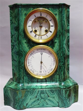 GRANDE OROLOGIO E BAROMETRO DA TAVOLO, RUSSIA, FINE XIX SECOLO di forma...