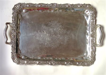 TIFFANY & CO. USA - VASSOIO IN ARGENTO, 1890 - 1910 lastra liscia con decoro...