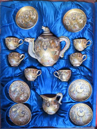 SERVIZIO DA THE' IN CERAMICA Satsuma completo di sei tazze con piattino...