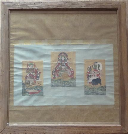 PANNELLO DECORATO CINA XX SEC. Decoro policromo dimensioni cm 44X48