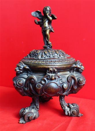 ANTONIO PANDIANI (1838 - 1928 ) - CALAMAIO IN BRONZO, FINE XIX SECOLO...