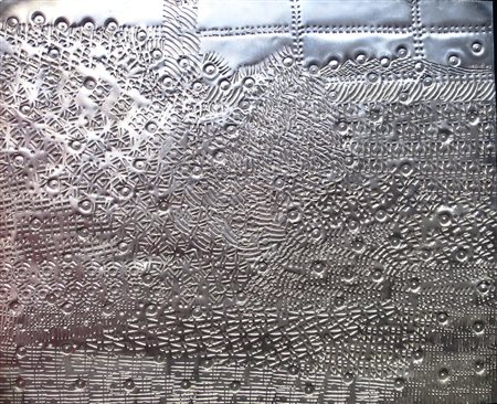 LINO TINE' (1932- ) - 'SENZA TITOLO' (UNTITLED) Lastra metallica argentata....