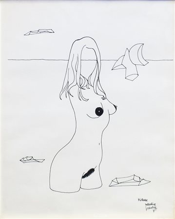 MAURICE HENRY (1907 - 1984) - HOTESSE, 1971 China su carta, 30 x 39 cm...