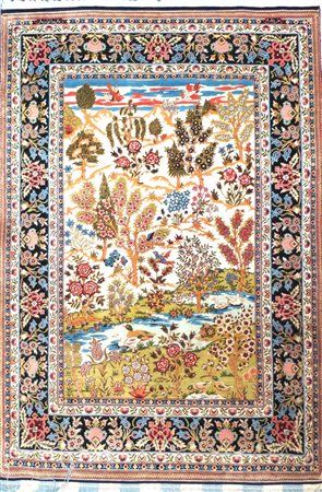 HEREKE' HEREKE IN SETA, ANATOLIA, META' XX SECOLO cm 118x81, firmato A FINE...