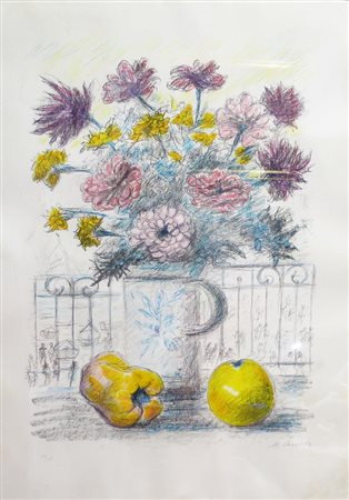 MICHELE CASCELLA (1892-1989) - 'NATURA MORTA DI FIORI IN VASO' (STILL LIFE...