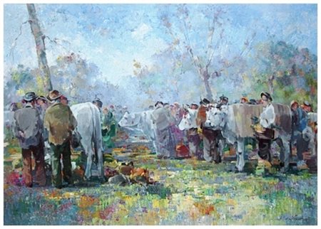 GIULIO DA VICCHIO Vicchio di Mugello 1925 – Livorno 2004 Mercato di bestiame,...