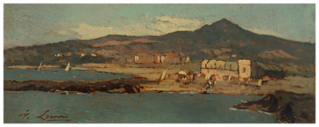 GIOVANNI LOMI Ardenza 1889 – Ardenza 1969 Marina a Rosignano Solvay 1950 ca....
