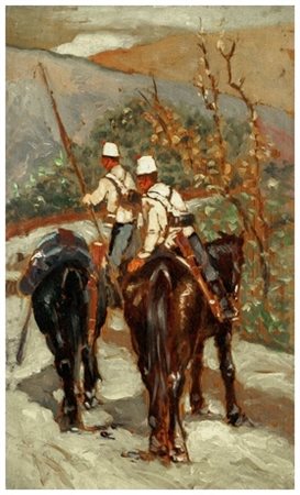 RUGGERO PANERAI Firenze 1862 – Parigi 1923 Senza titolo Olio su tavola 30 x...