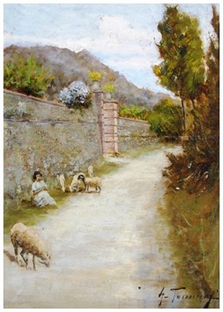 GINO TOMMASI Firenze 1880 – Livorno 1942 Senza titolo Olio su tavola 33,5 x...