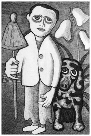 GIUSEPPE VIVIANI Agnano Pisano 1898 – Pisa 1965 Venditore cane e fiori 1960...