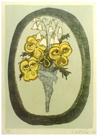 GIUSEPPE VIVIANI Agnano Pisano 1898 – Pisa 1965 Fiori 1962 Litografia a 4...