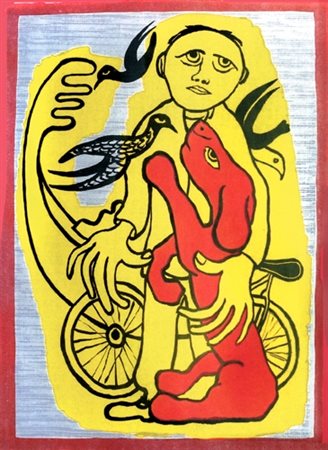 GIUSEPPE VIVIANI Agnano Pisano 1898 – Pisa 1965 Il cane rosso 1962 Litografia...