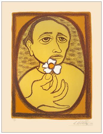 GIUSEPPE VIVIANI Agnano Pisano 1898 – Pisa 1965 Autoritratto 1964 Litografia...