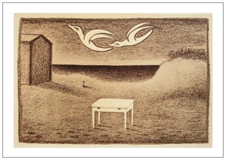 GIUSEPPE VIVIANI Agnano Pisano 1898 – Pisa 1965 Tavolo e uccelli 1964...